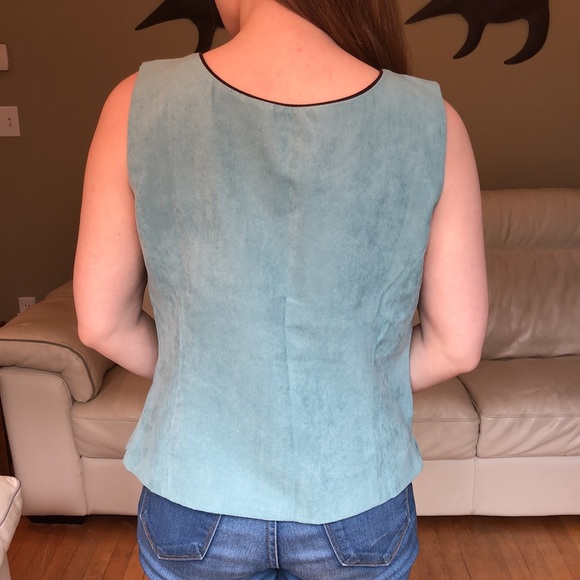 Coldwater Creek faux suede beaded top - Picture 4 of 8